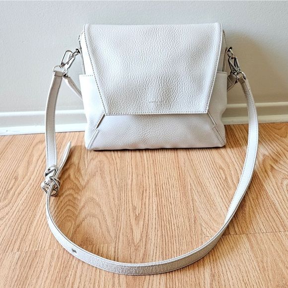 Matt & Nat Handbags - Matt & Nat Vegan Leather Shoulder  Crossbody Bag Light Cream.